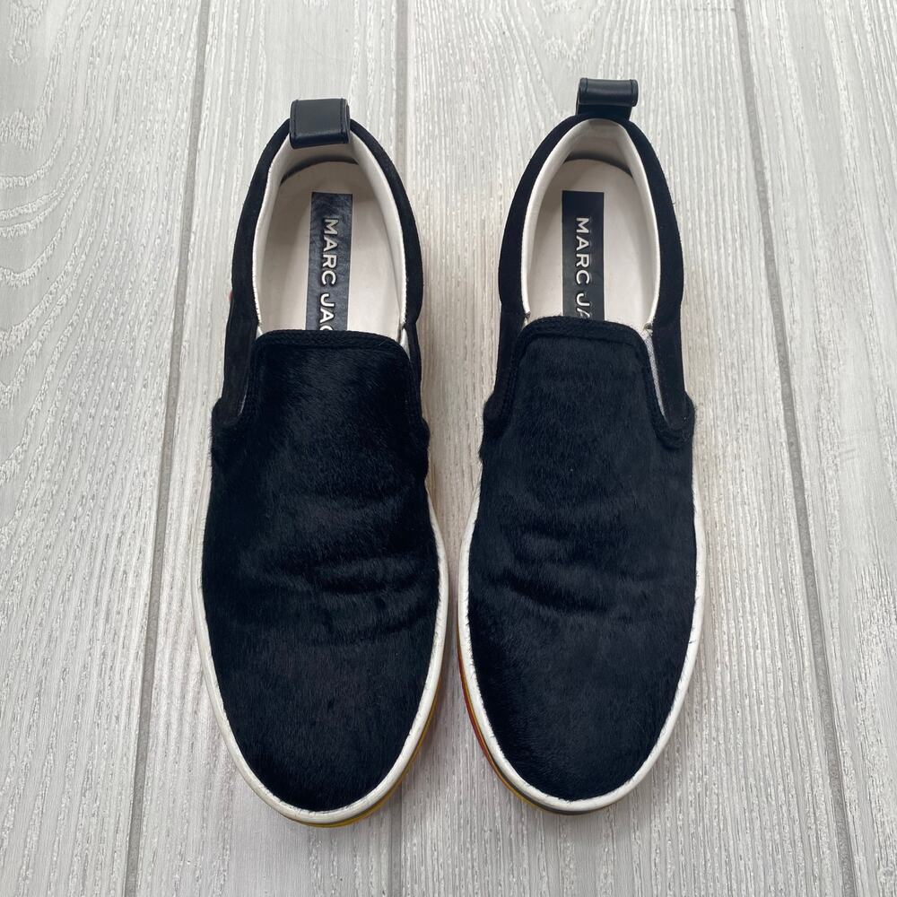 Marc Jacobs Love Mercer Black Calf Hair Slip On Casual Shoes Size 9 $225 - Picture 3 of 11